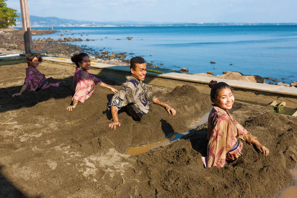 sand bath in Beppu Kaihin Sunayu