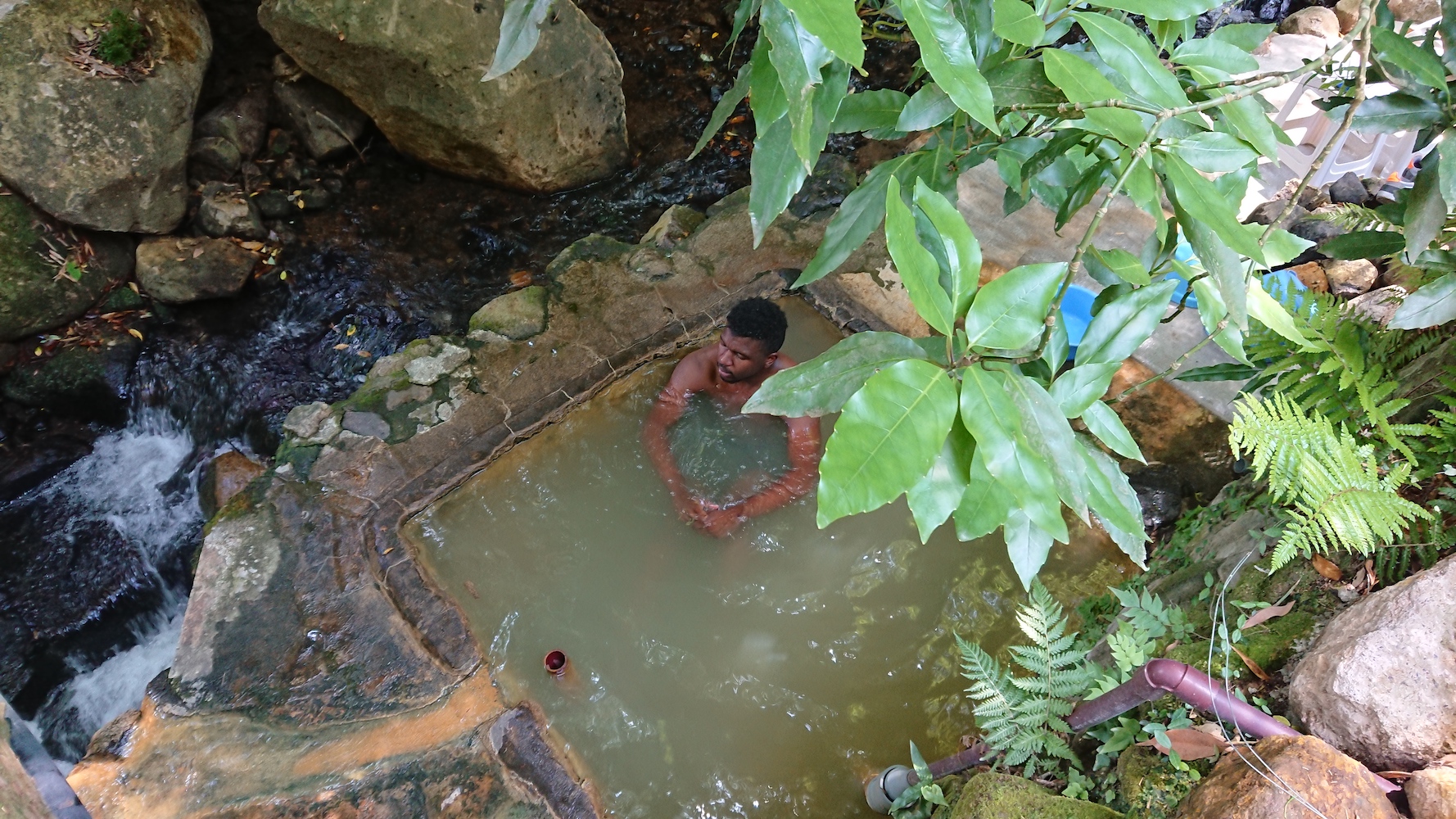 Man In Beppu Hot Springs First Onsen