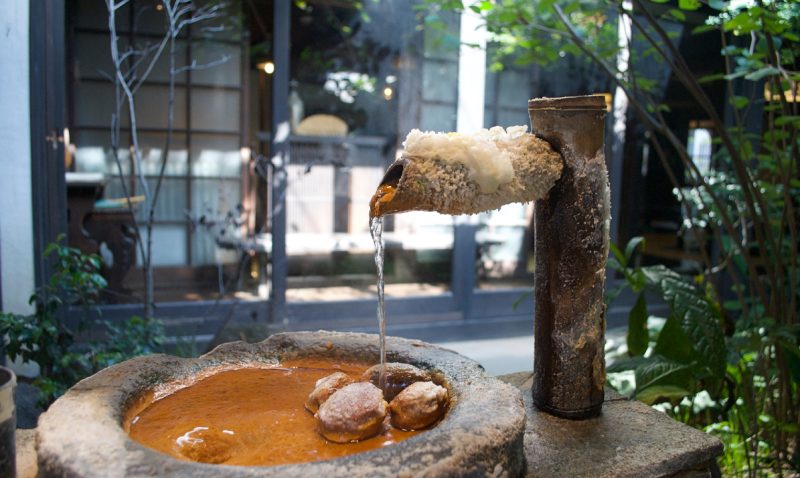 drink hot spring water