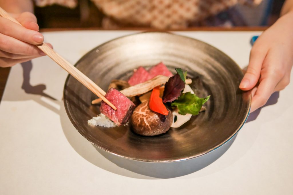 amane resort seikai beppu onsen kaiseki dinner steak