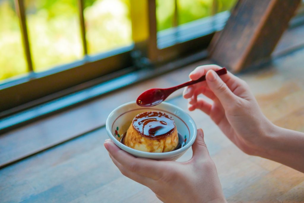 okamotoya beppu onsen myoban jigokumushi pudding